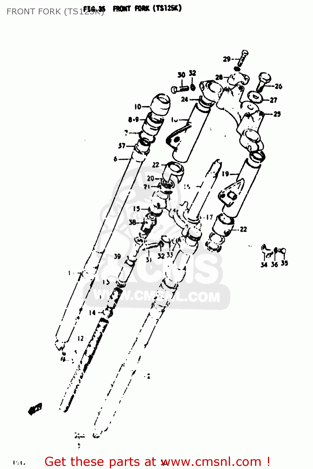 FRONT FORK (TS125K) TS125 1976 (A) USA (E03)