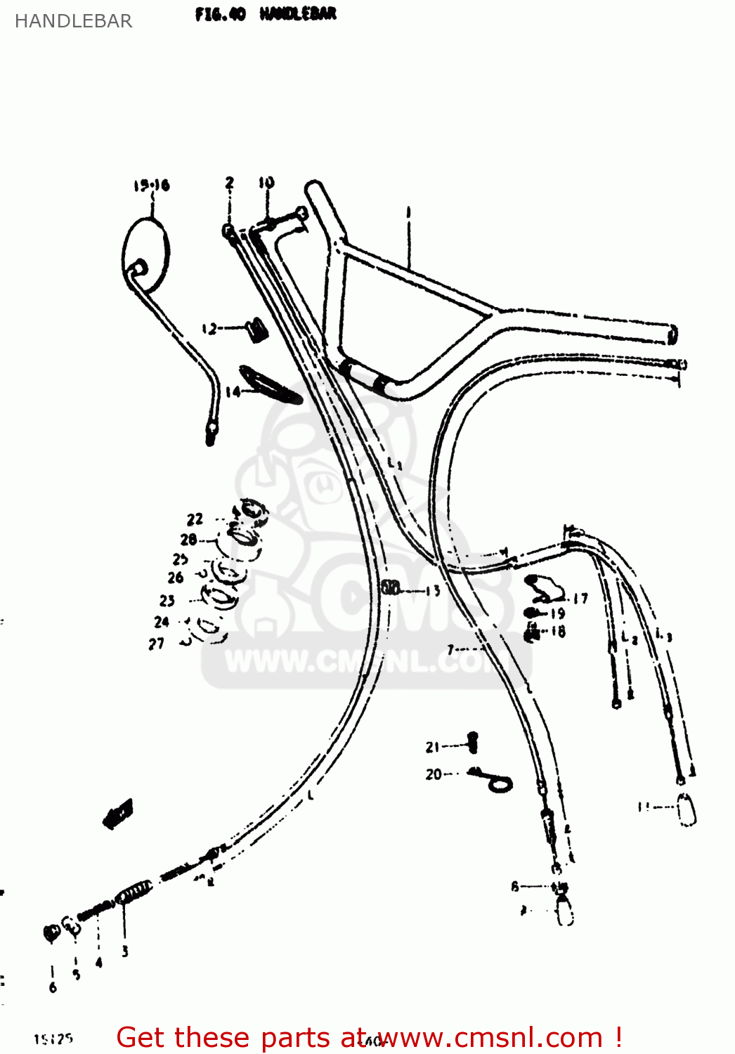 HANDLEBAR TS125 1976 (A) USA (E03)