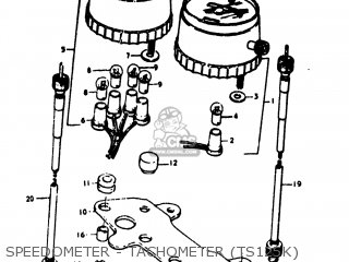 SPEEDOMETER - TACHOMETER (TS125K) - TS125 1976 (A) USA (E03)