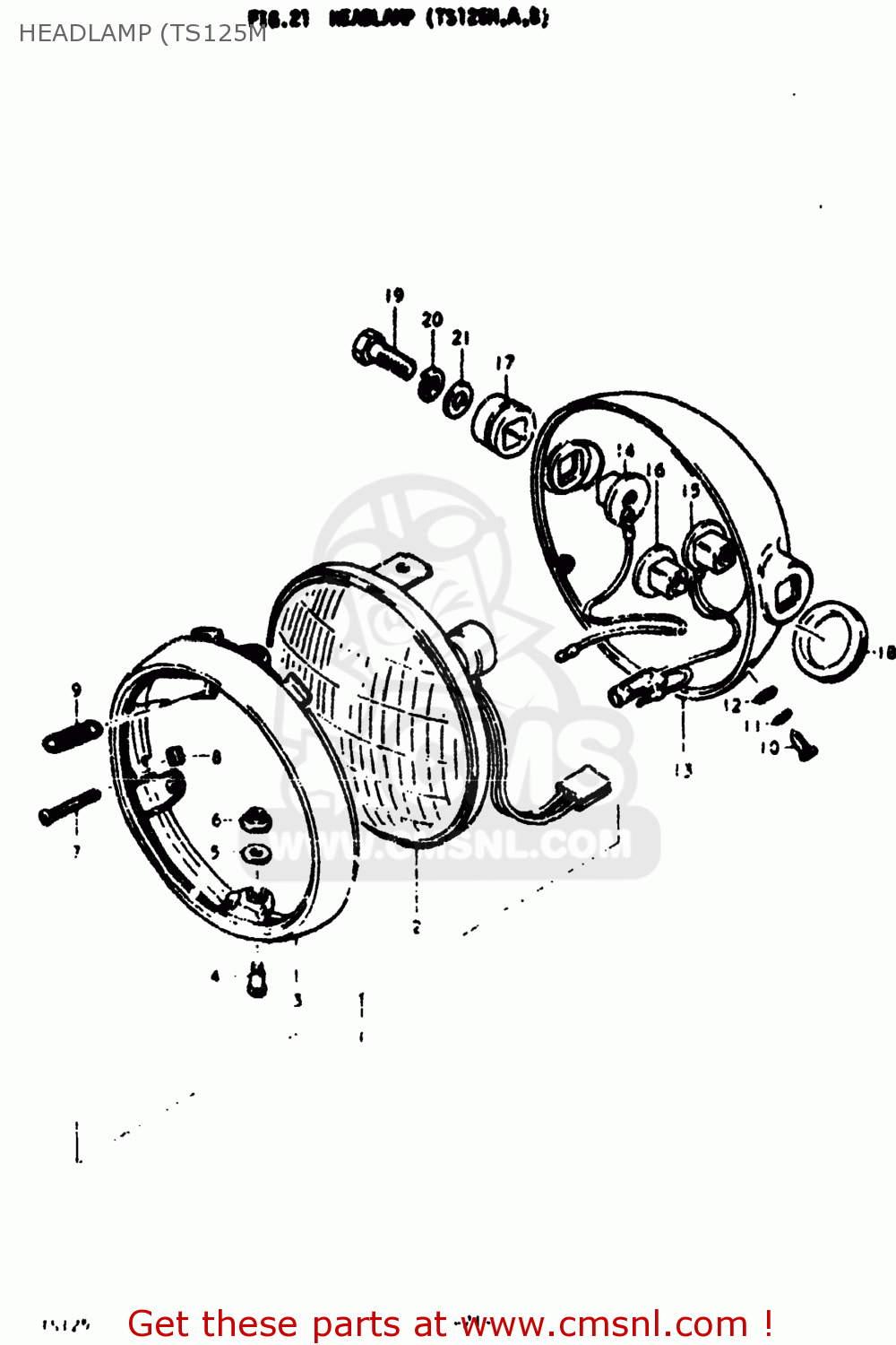 HEADLAMP (TS125M TS125 1977 (B) USA (E03)