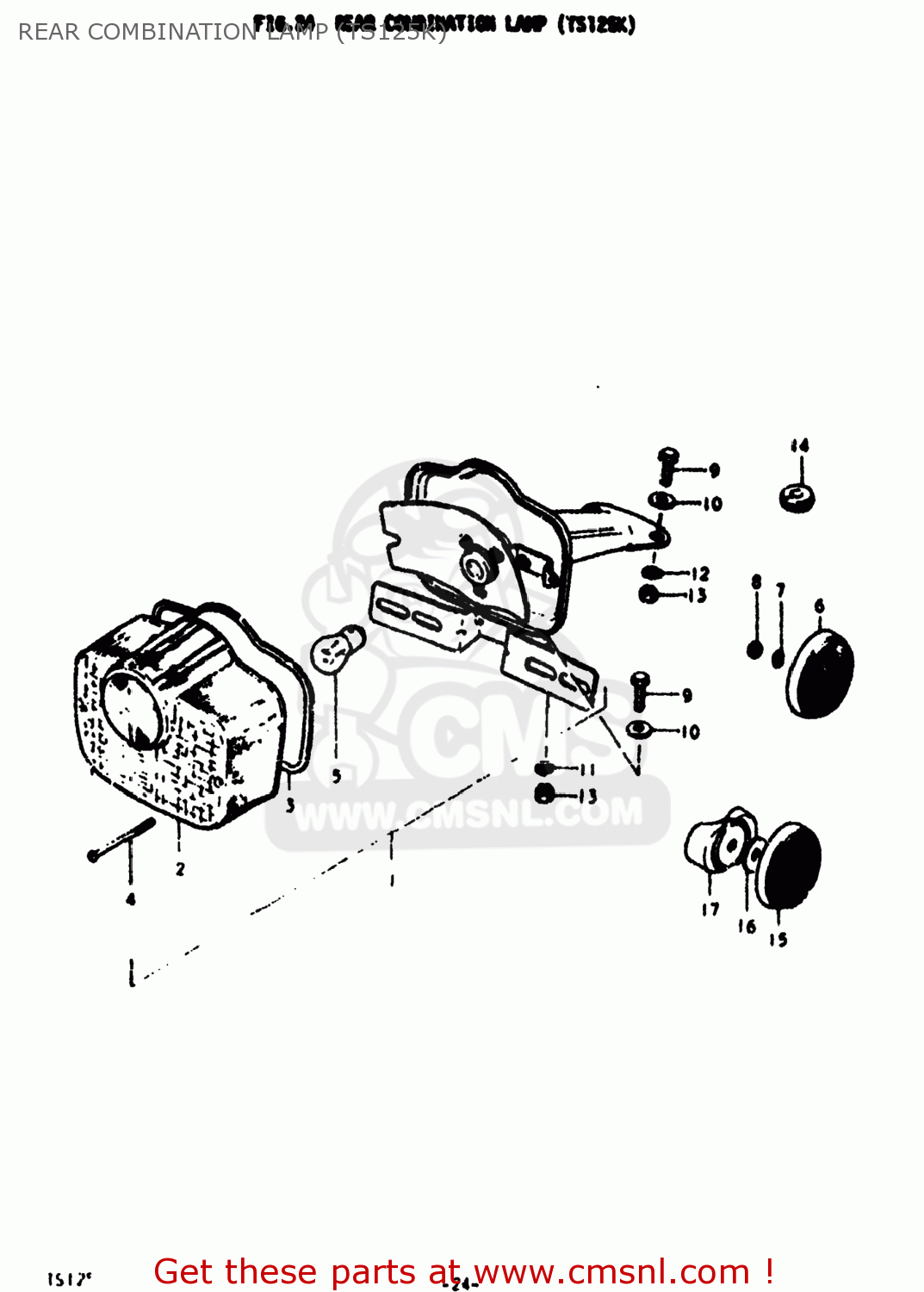 REAR COMBINATION LAMP (TS125K) TS125 1977 (B) USA (E03)