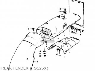 REAR FENDER (TS125X) - TS125 1977 (B) USA (E03)