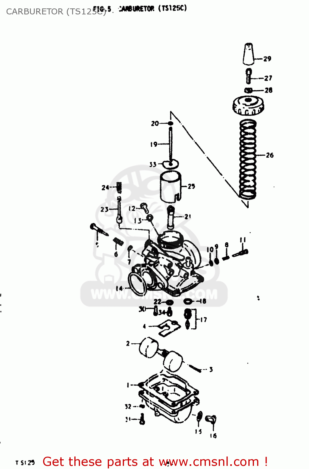 CARBURETOR (TS125C) TS125 1978 (C) USA (E03)