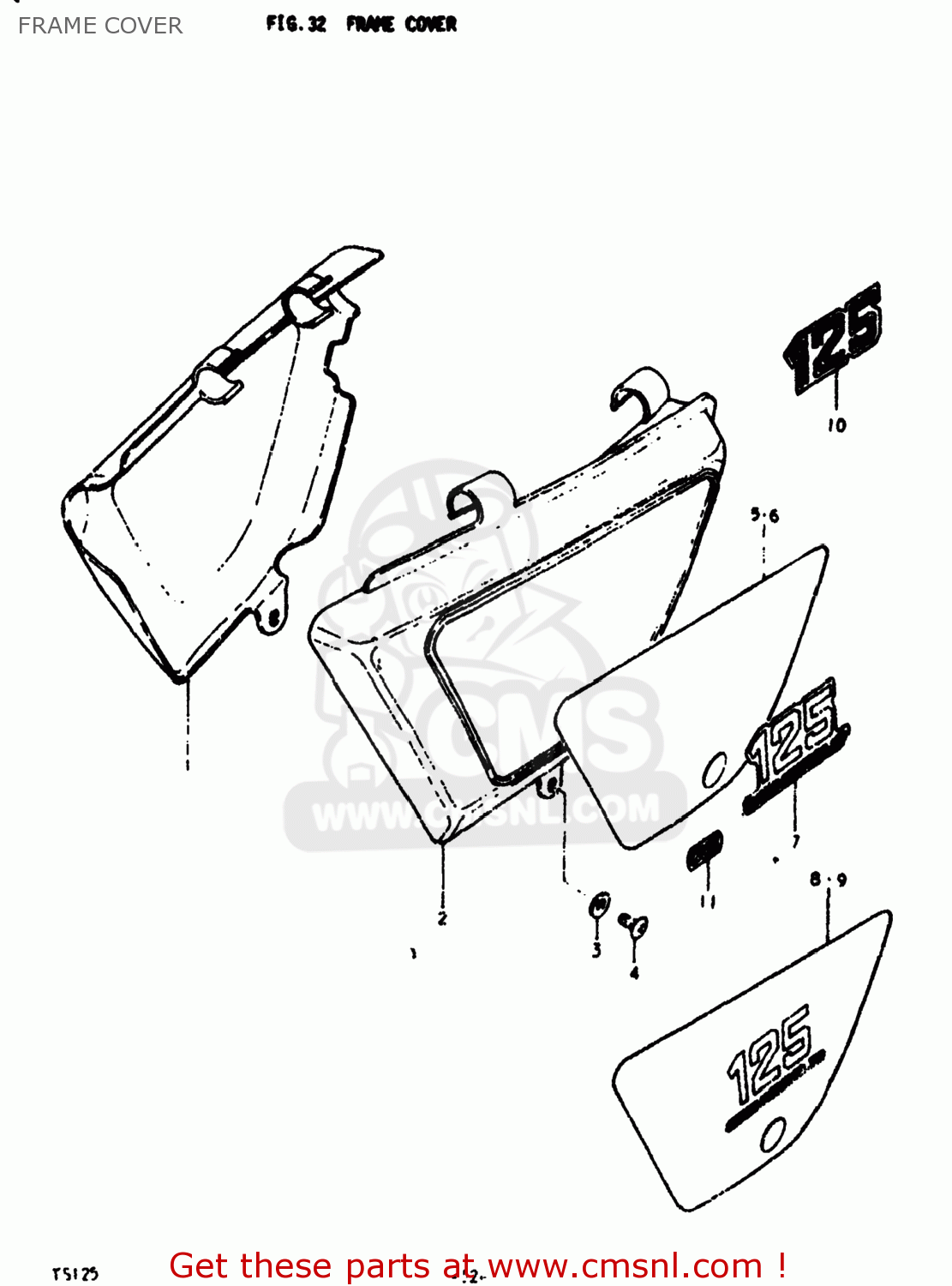 FRAME COVER TS125 1978 (C) USA (E03)