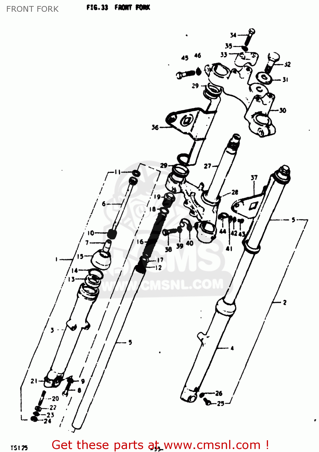 FRONT FORK TS125 1978 (C) USA (E03)