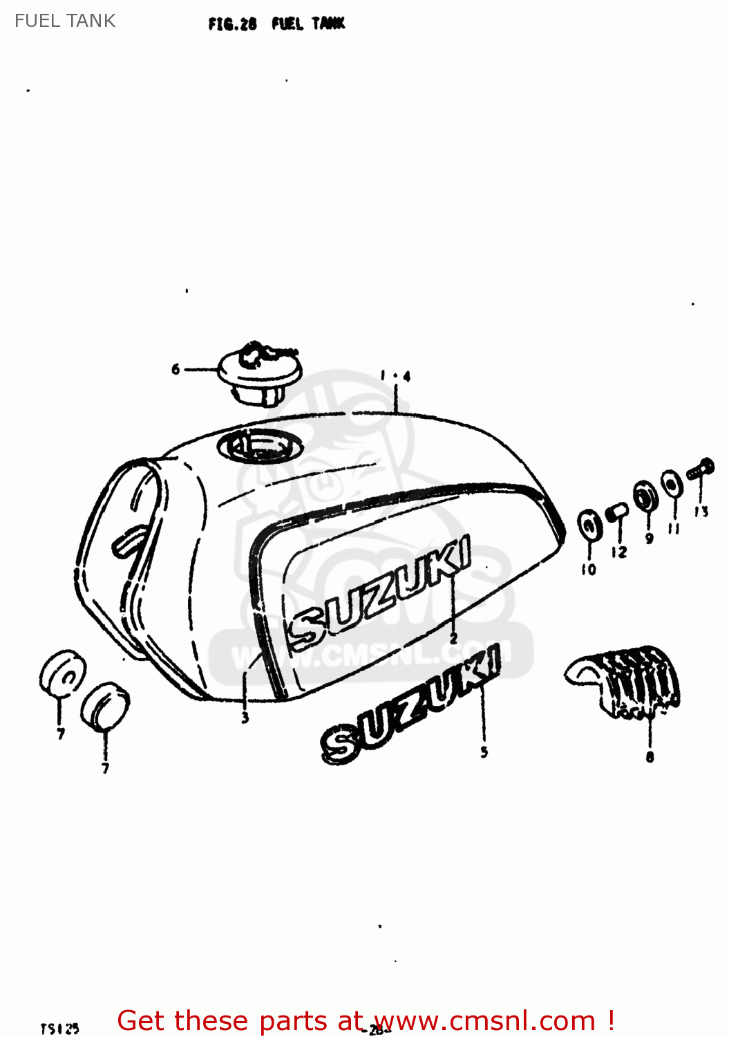 FUEL TANK TS125 1978 (C) USA (E03)
