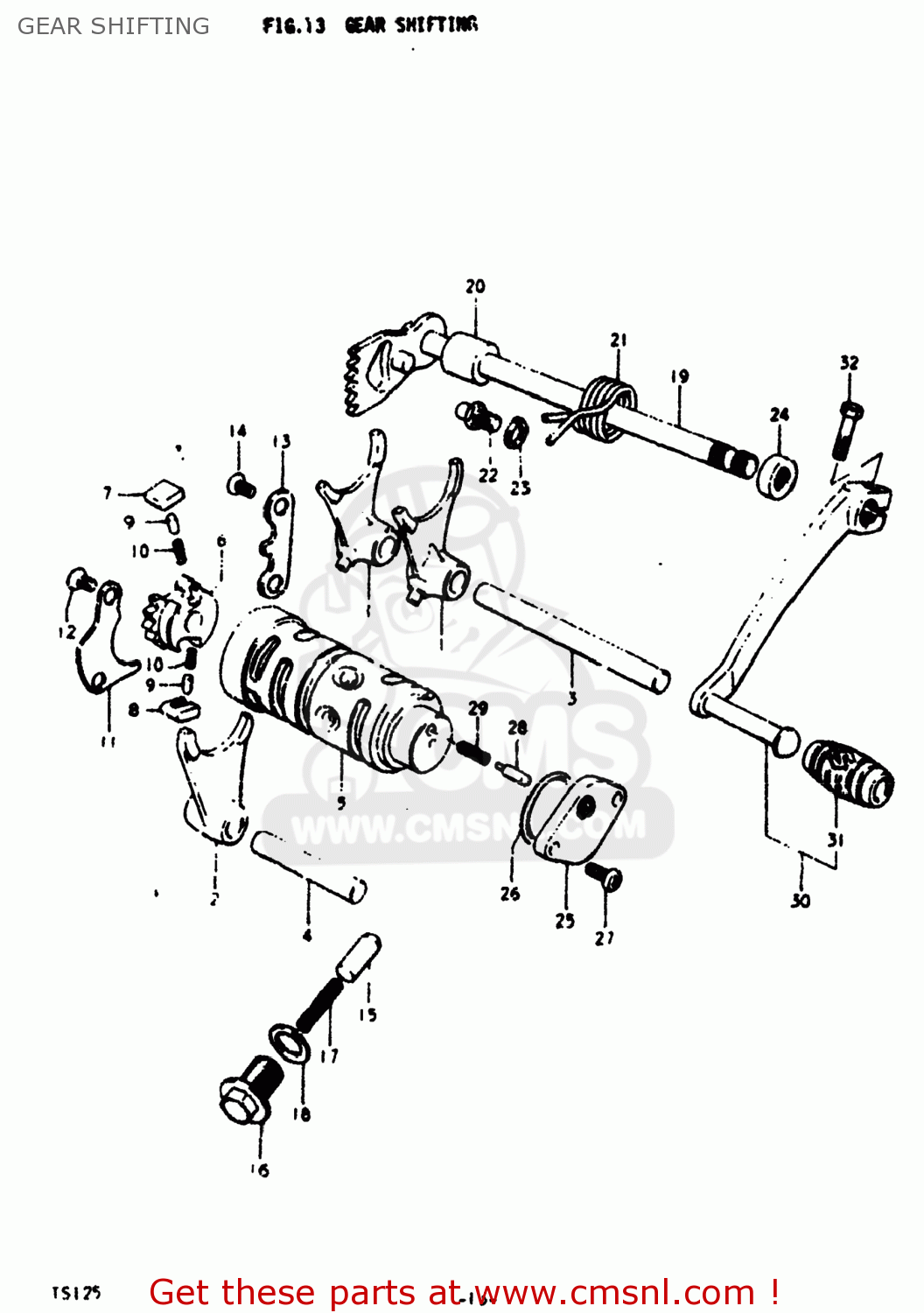 GEAR SHIFTING TS125 1978 (C) USA (E03)