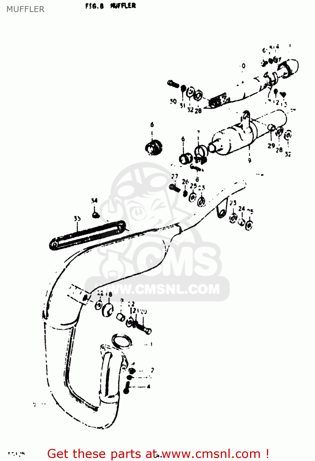 MUFFLER TS125 1978 (C) USA (E03)