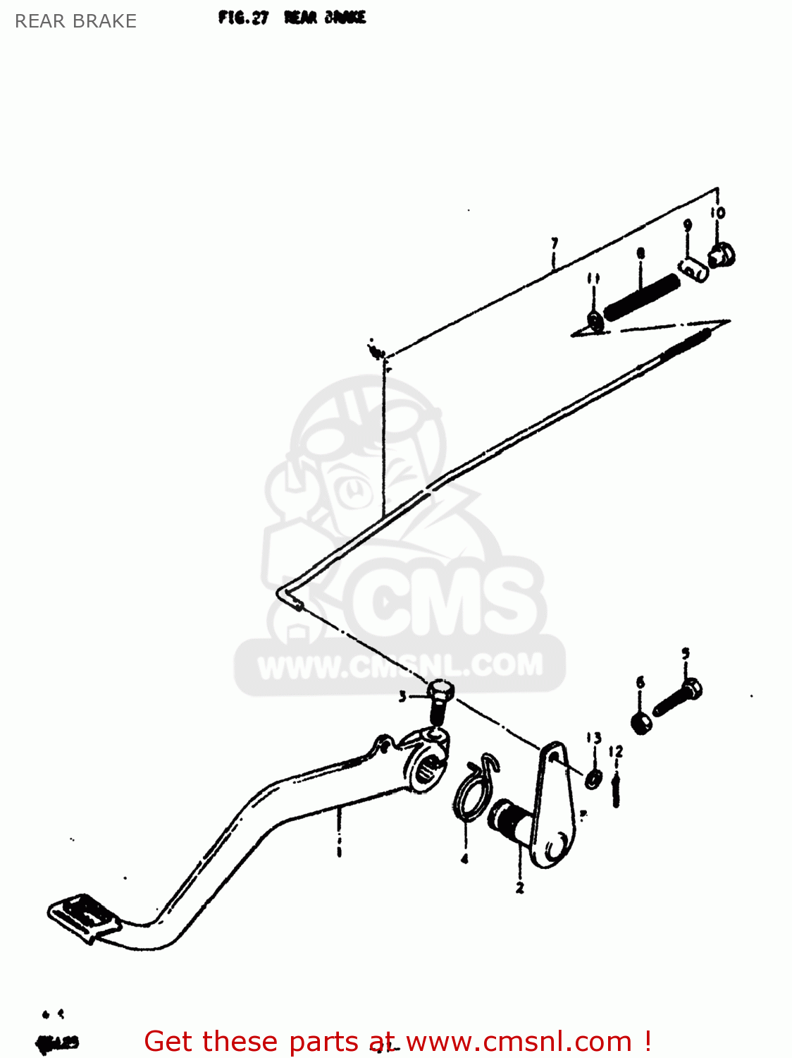 REAR BRAKE TS125 1978 (C) USA (E03)
