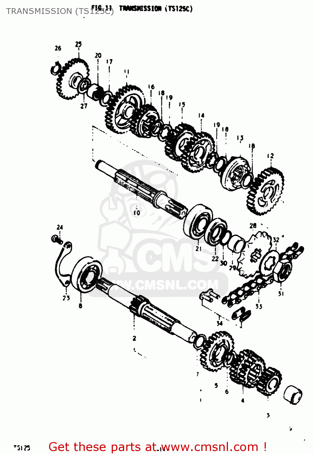 TRANSMISSION (TS125C) TS125 1978 (C) USA (E03)