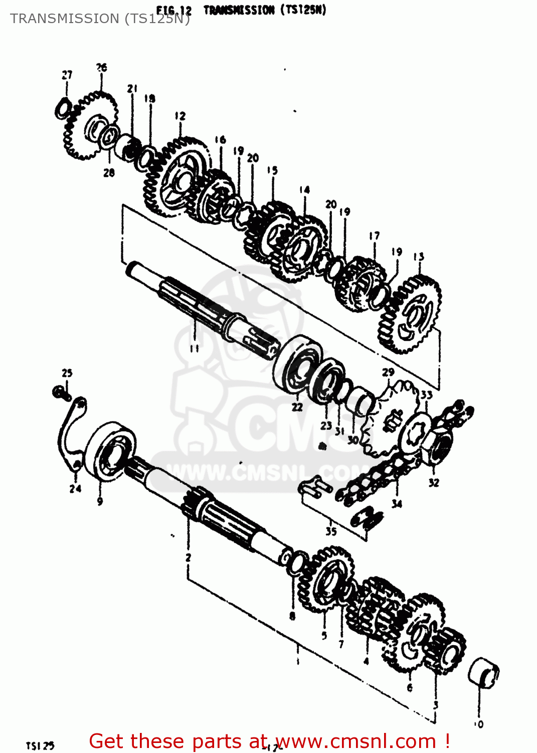TRANSMISSION (TS125N) TS125 1978 (C) USA (E03)