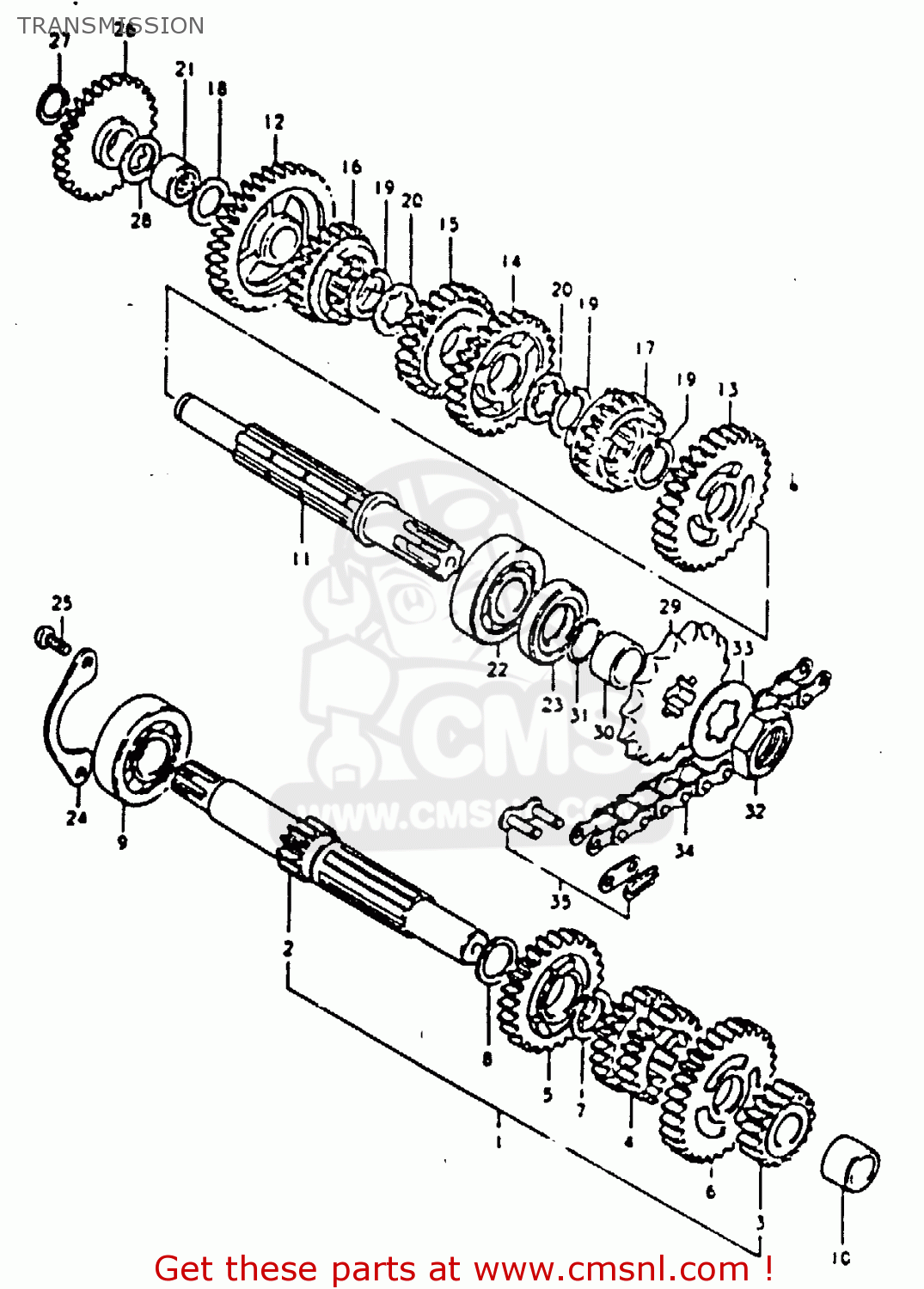 TRANSMISSION TS125 1979 (N) (E08 E13 E14 E24 E30 E31)