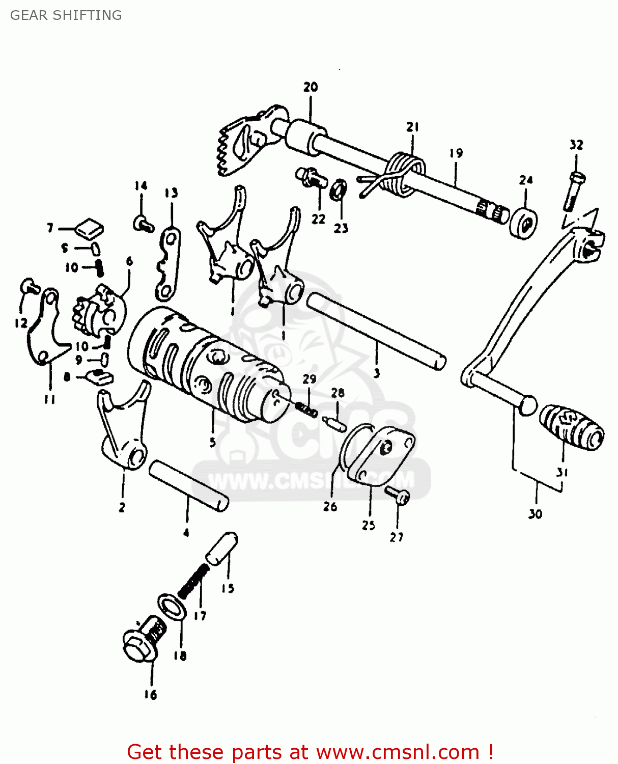 GEAR SHIFTING TS125 1979 (N) (E08 E13 E14 E24 E30 E31)