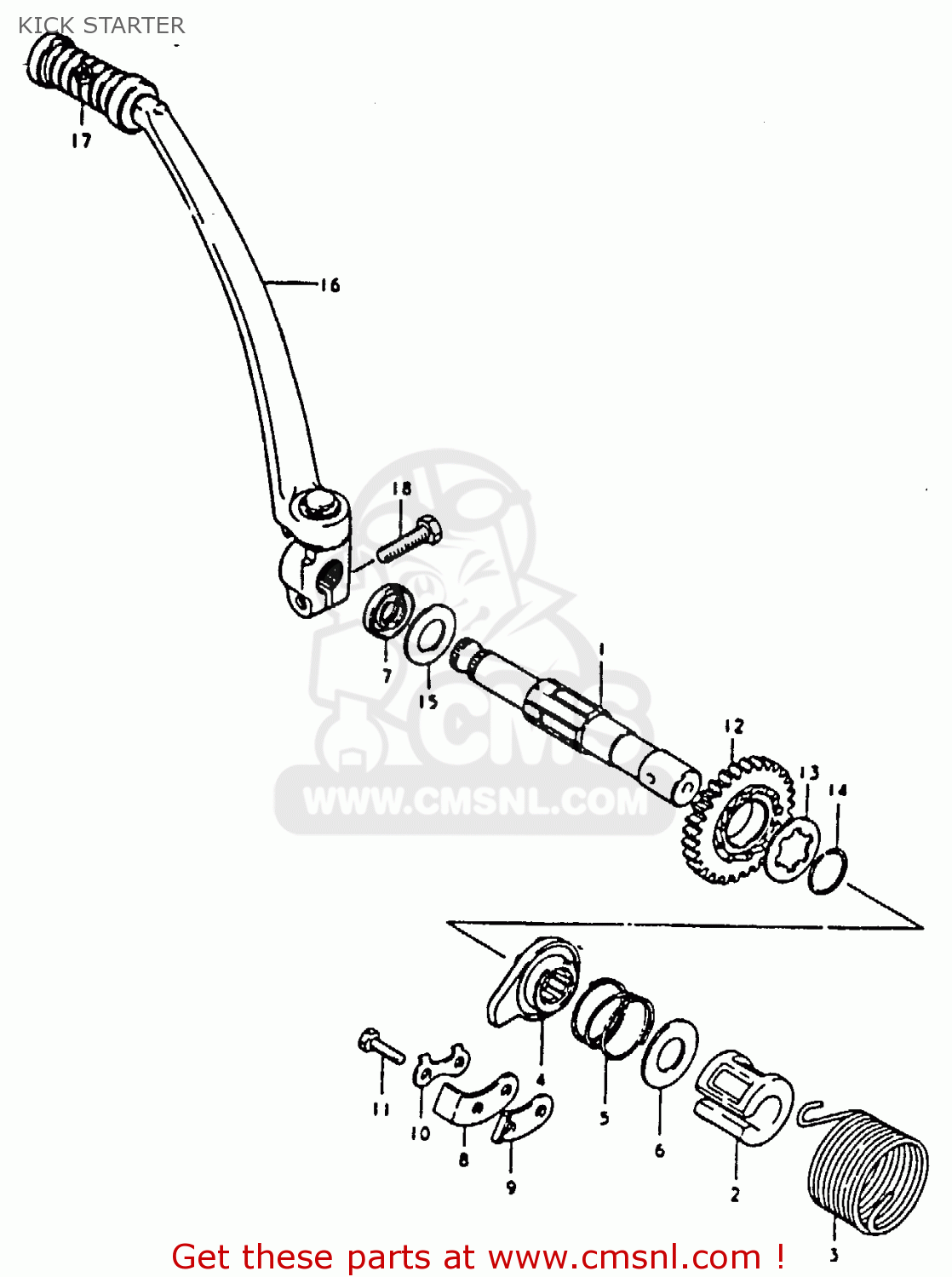 KICK STARTER TS125 1979 (N) (E08 E13 E14 E24 E30 E31)