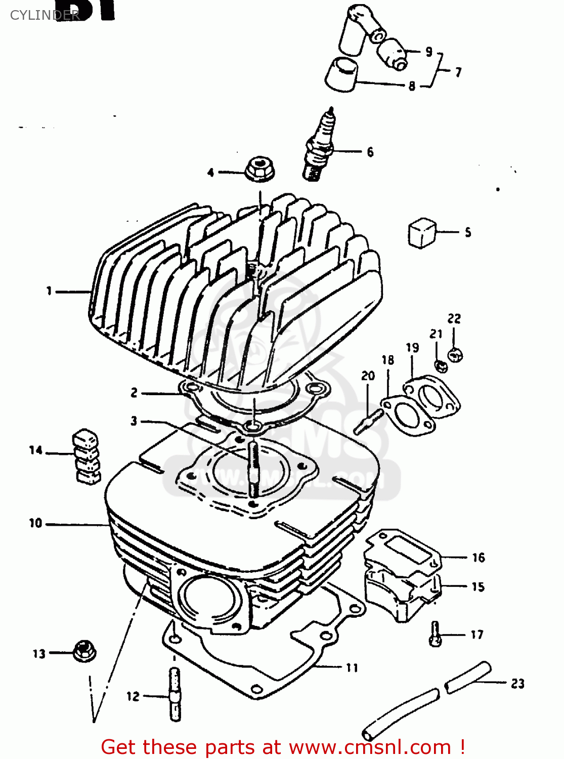 CYLINDER TS125 1979 (N) (E08 E13 E14 E24 E30 E31)