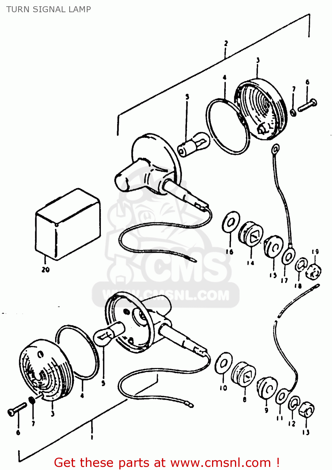 TURN SIGNAL LAMP TS125 1979 (N) (E08 E13 E14 E24 E30 E31)