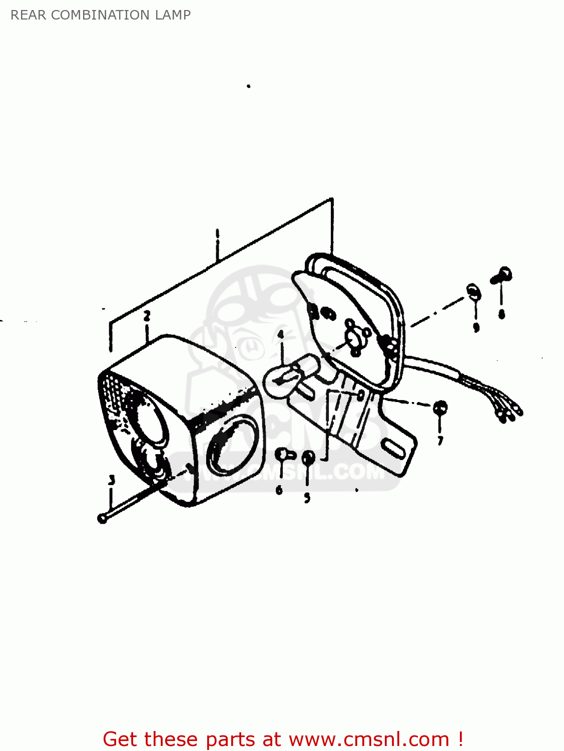 REAR COMBINATION LAMP TS125 1979 (N) (E08 E13 E14 E24 E30 E31)