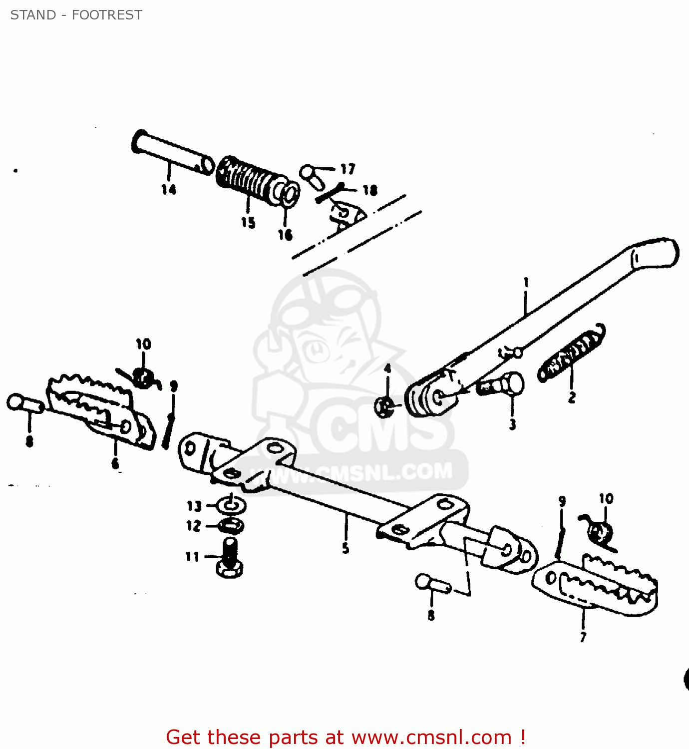 STAND - FOOTREST TS125 1979 (N) (E08 E13 E14 E24 E30 E31)