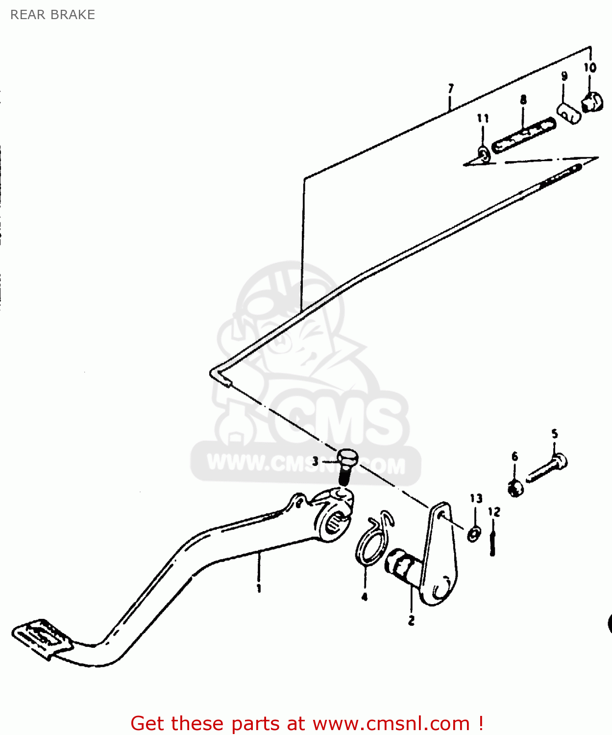REAR BRAKE TS125 1979 (N) (E08 E13 E14 E24 E30 E31)