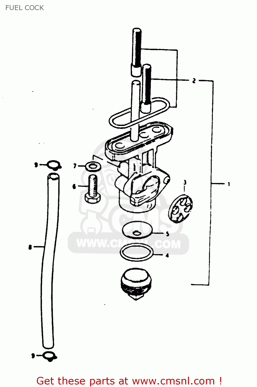 FUEL COCK TS125 1979 (N) (E08 E13 E14 E24 E30 E31)
