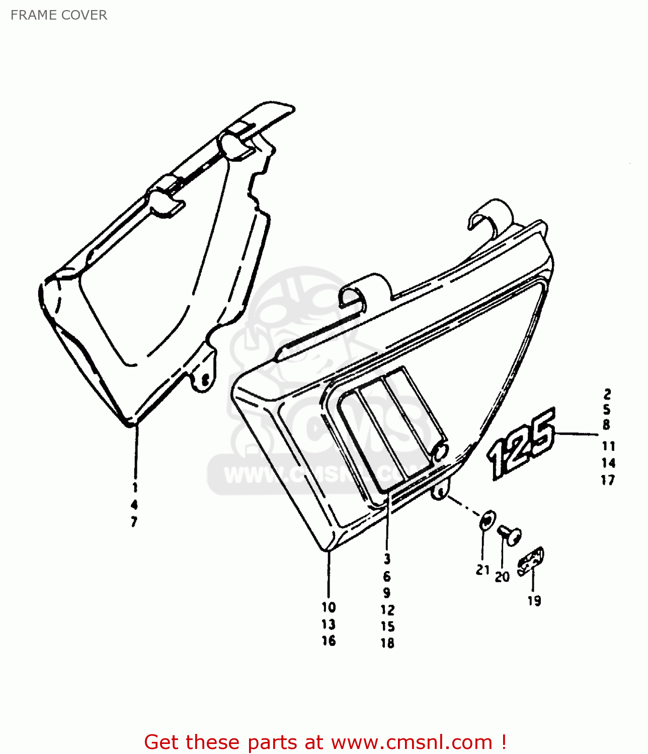 FRAME COVER TS125 1979 (N) (E08 E13 E14 E24 E30 E31)