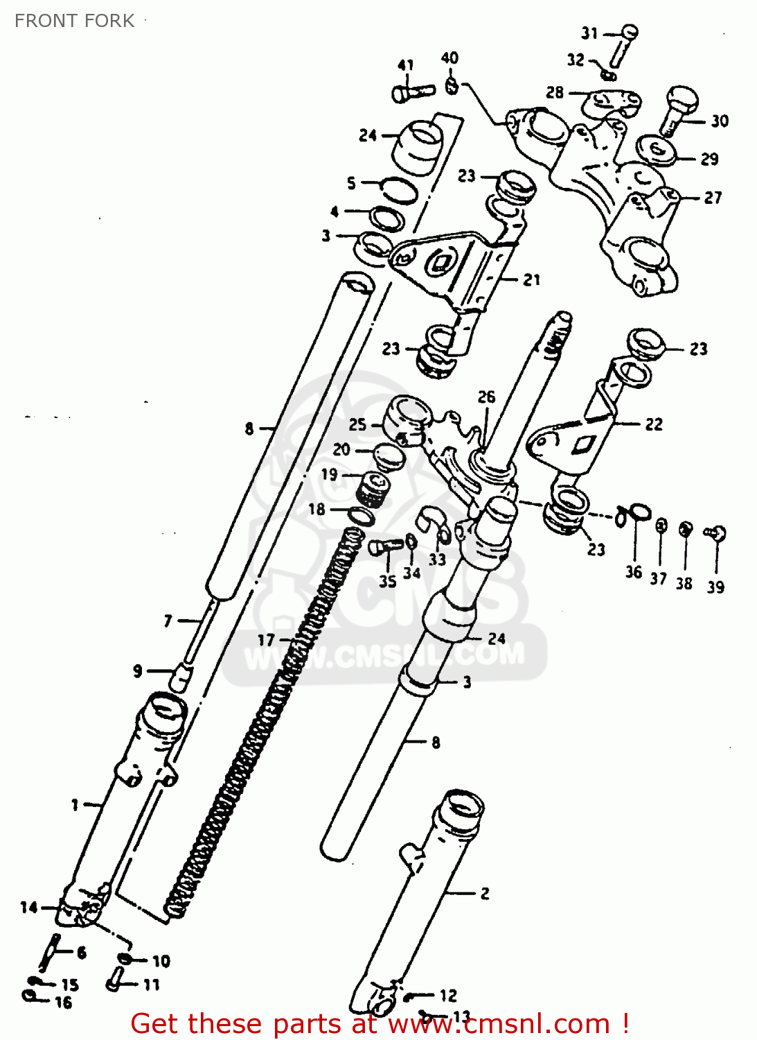 FRONT FORK TS125 1979 (N) (E08 E13 E14 E24 E30 E31)
