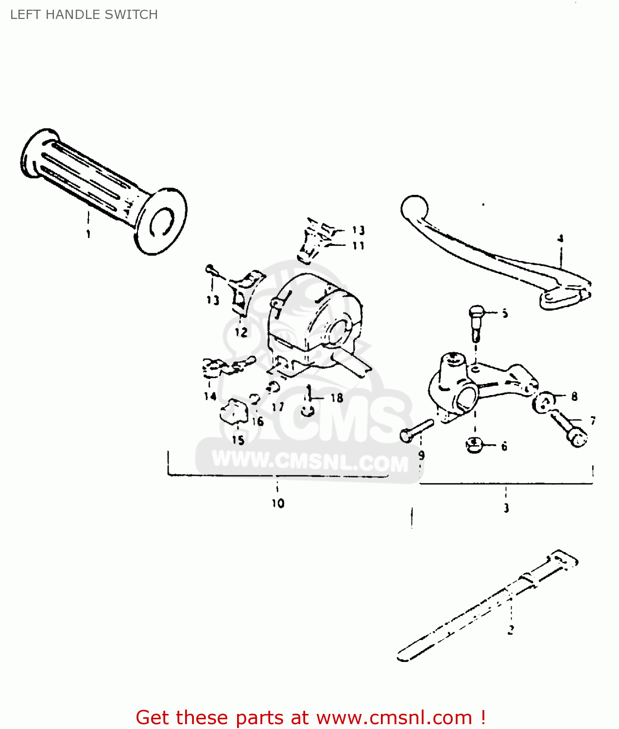 LEFT HANDLE SWITCH TS125 1979 (N) (E08 E13 E14 E24 E30 E31)