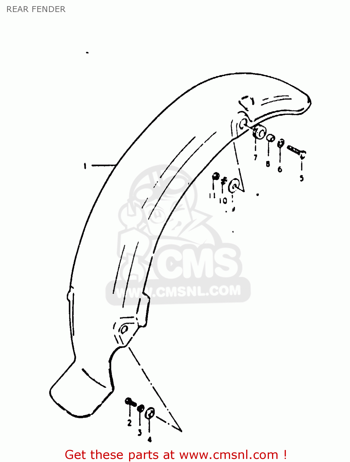 REAR FENDER TS125 1979 (N) (E08 E13 E14 E24 E30 E31)