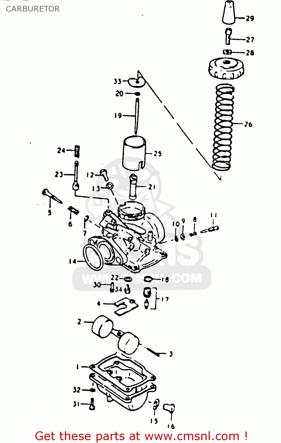 CARBURETOR TS125 1979 (N) (E08 E13 E14 E24 E30 E31)