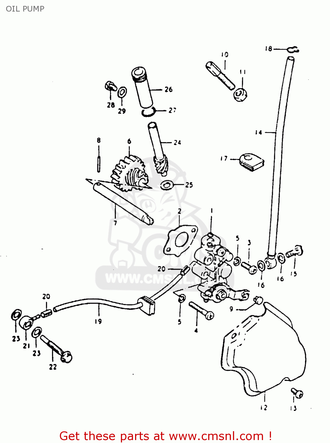 OIL PUMP TS125 1979 (N) (E08 E13 E14 E24 E30 E31)
