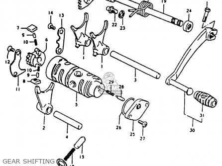 GEAR SHIFTING - TS125 1979 (N) (E08 E13 E14 E24 E30 E31)
