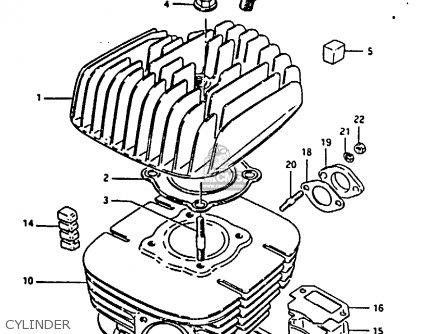 CYLINDER - TS125 1979 (N) (E08 E13 E14 E24 E30 E31)
