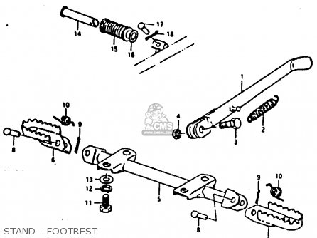 STAND - FOOTREST - TS125 1979 (N) (E08 E13 E14 E24 E30 E31)