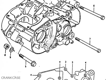 CRANKCASE - TS125 1979 (N) (E08 E13 E14 E24 E30 E31)