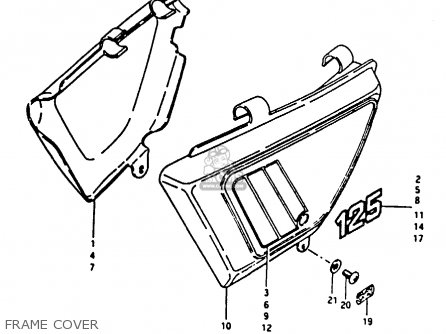 FRAME COVER - TS125 1979 (N) (E08 E13 E14 E24 E30 E31)