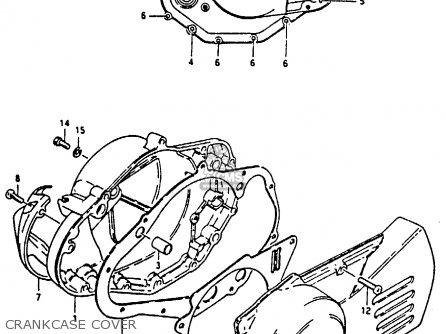 CRANKCASE COVER - TS125 1979 (N) (E08 E13 E14 E24 E30 E31)