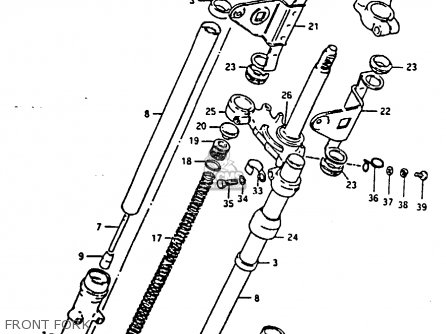 FRONT FORK - TS125 1979 (N) (E08 E13 E14 E24 E30 E31)