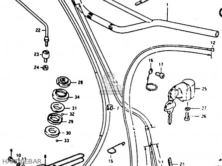 HANDLEBAR - TS125 1979 (N) (E08 E13 E14 E24 E30 E31)