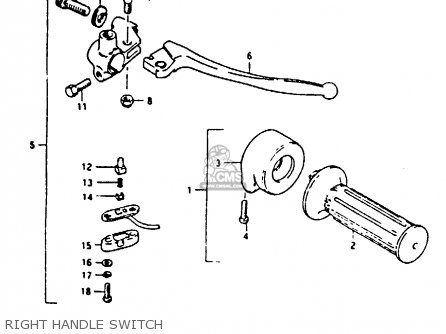 RIGHT HANDLE SWITCH - TS125 1979 (N) (E08 E13 E14 E24 E30 E31)