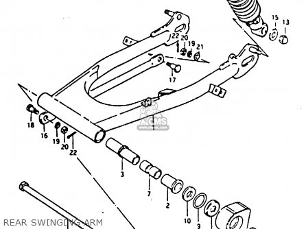 REAR SWINGING ARM - TS125 1979 (N) (E08 E13 E14 E24 E30 E31)