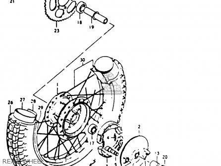 REAR WHEEL - TS125 1979 (N) (E08 E13 E14 E24 E30 E31)
