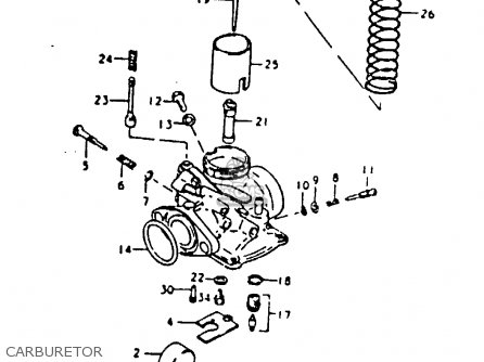 CARBURETOR - TS125 1979 (N) (E08 E13 E14 E24 E30 E31)