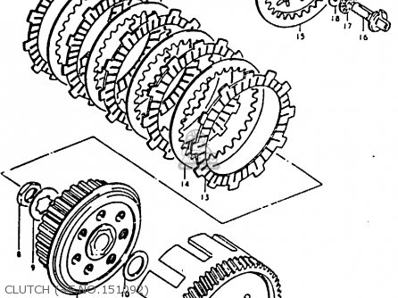 CLUTCH (~F.NO.151092) - TS125 1979 (N) (E08 E13 E14 E24 E30 E31)
