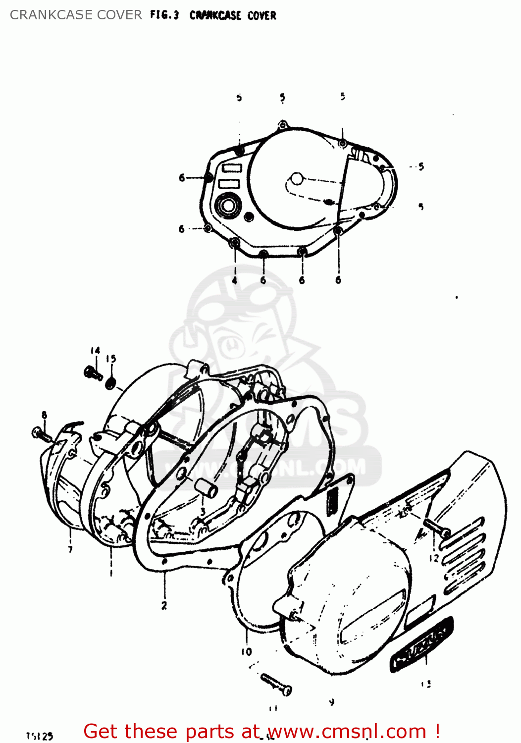 CRANKCASE COVER TS125 1979 (N) USA (E03)