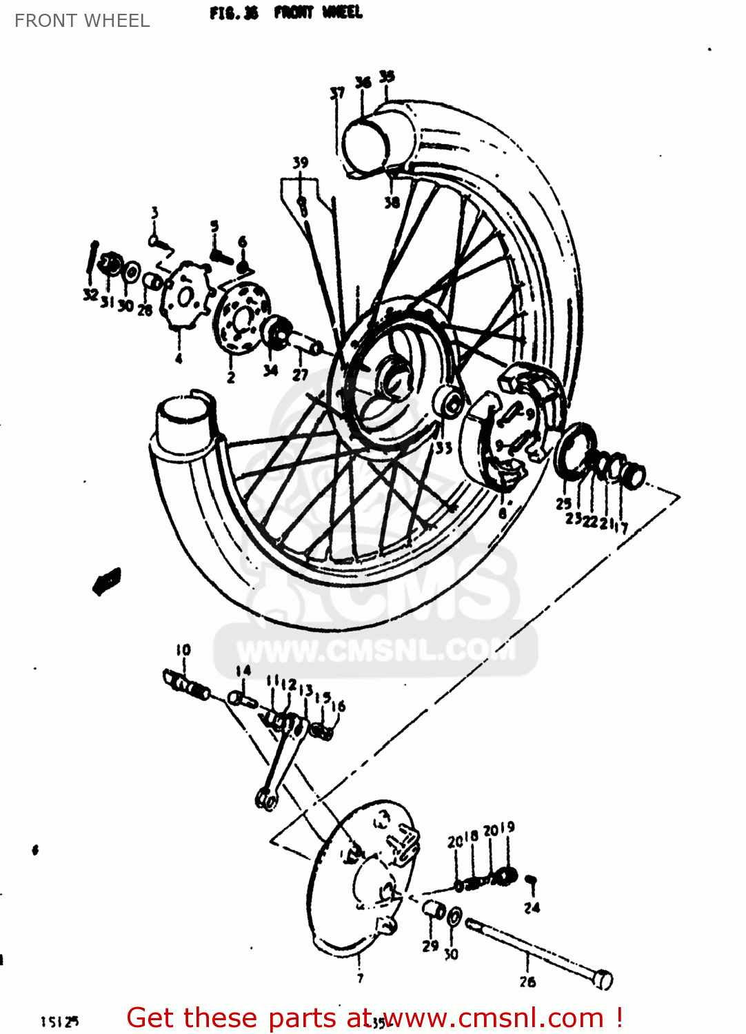 FRONT WHEEL TS125 1979 (N) USA (E03)