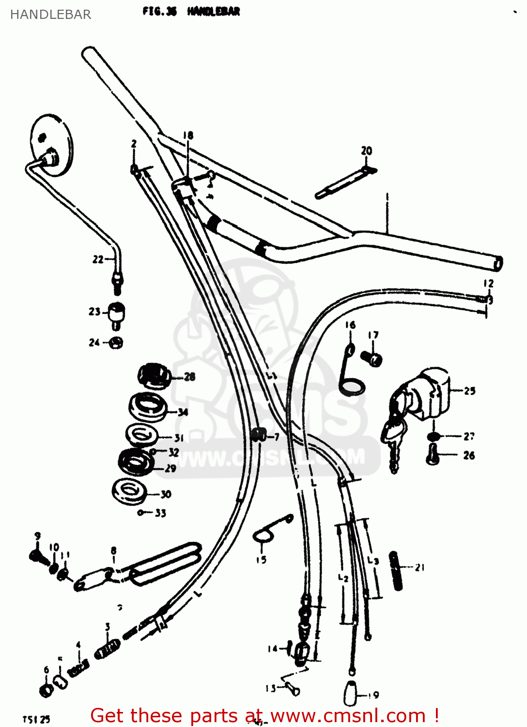 HANDLEBAR TS125 1979 (N) USA (E03)