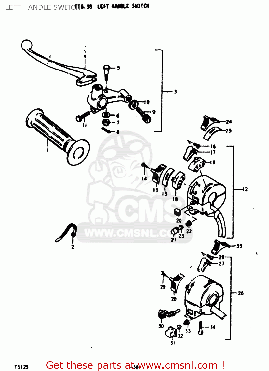 LEFT HANDLE SWITCH TS125 1979 (N) USA (E03)