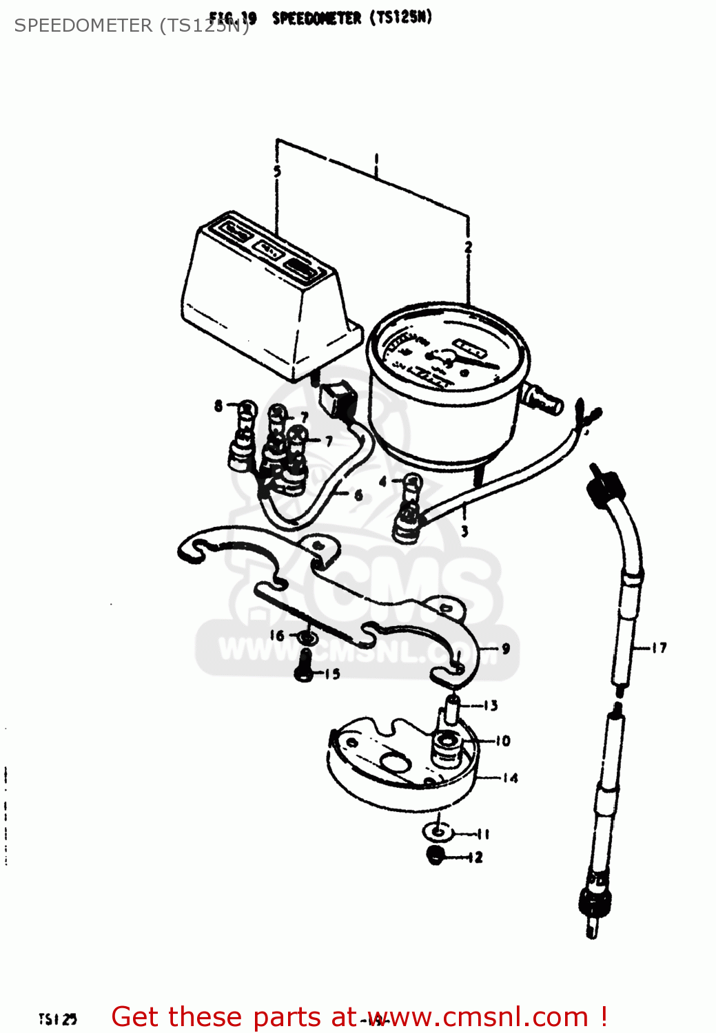 SPEEDOMETER (TS125N) TS125 1979 (N) USA (E03)