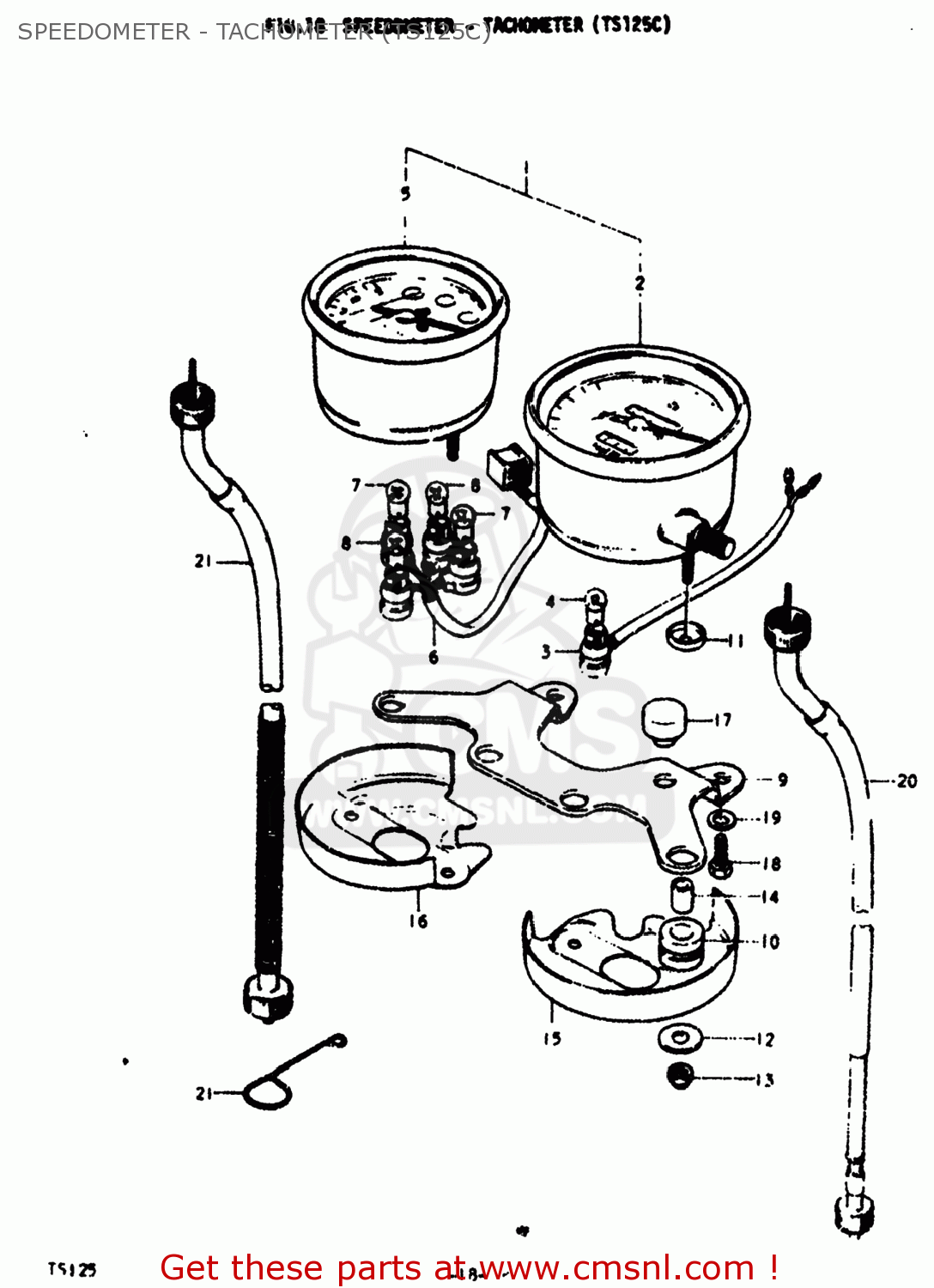 SPEEDOMETER - TACHOMETER (TS125C) TS125 1979 (N) USA (E03)