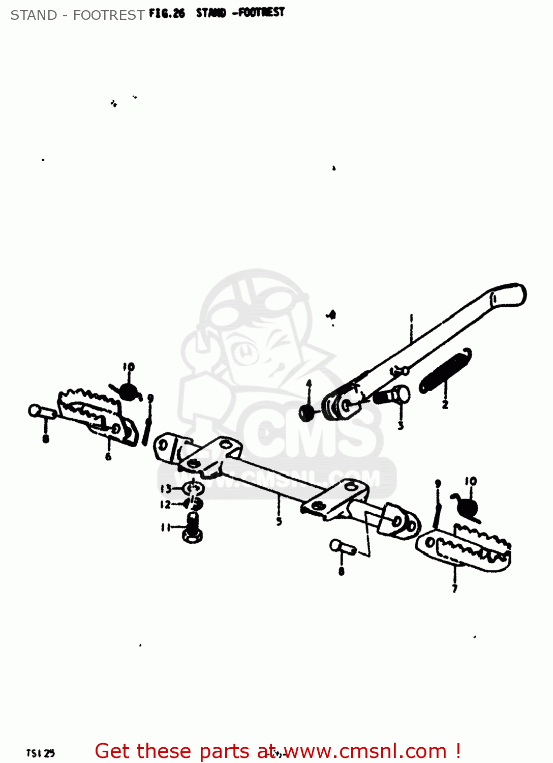 STAND - FOOTREST TS125 1979 (N) USA (E03)